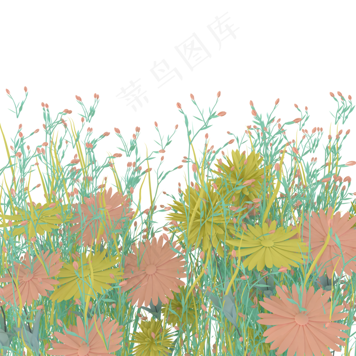 c4d立体小清新花海免费下载(2000*2000px 300 dpi )