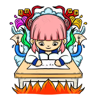 时尚漫画高考热血加油冲刺PNG