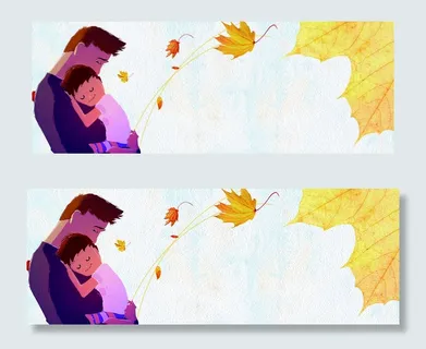 父亲节卡通童趣温馨banner