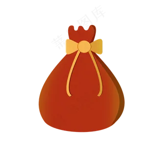 圣诞节礼物礼袋红黄PNG,免抠元素