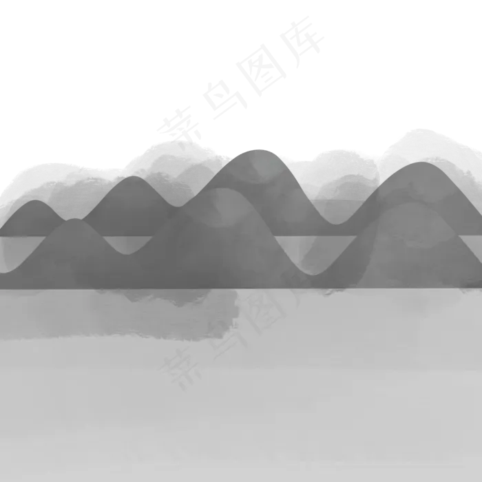 手绘山水画矢量图下载(2500X2500(DPI:300))psd模版下载