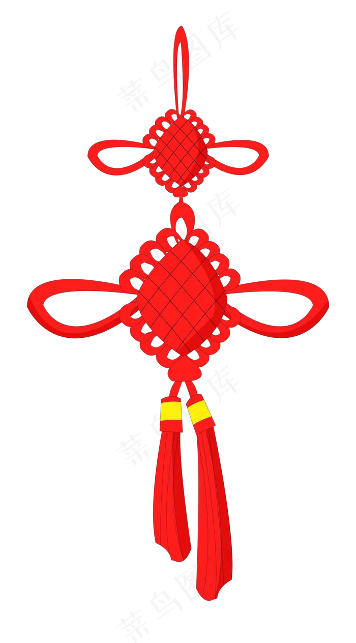 新年红色中国结挂饰,免抠元素