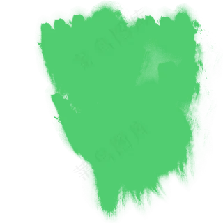 绿色纯色不规则笔刷颜色喷溅