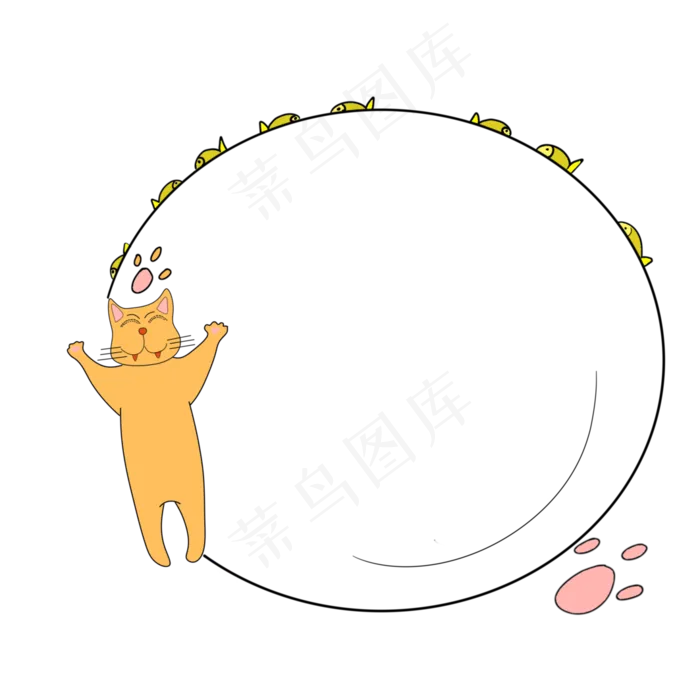 儿童节小猫边框(3543X3543(DPI:299))psd模版下载