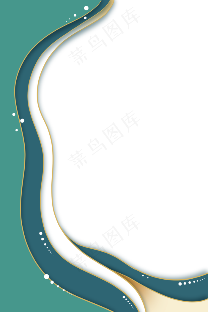 剪纸风国潮金边绿色边框(2000X3000(DPI:300))psd模版下载