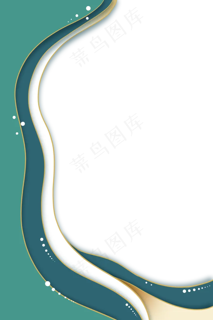 剪纸风国潮金边绿色边框(2000X3000(DPI:300))psd模版下载