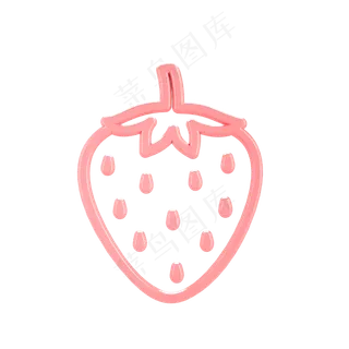 柔色立体水果类图标-草莓