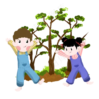 植树节大家一起栽种小树