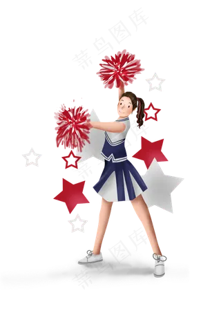 体育比赛啦啦队女生,免抠元素