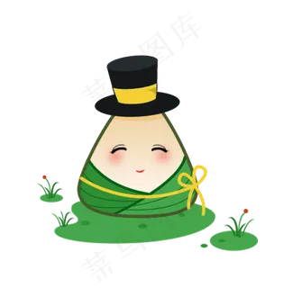 端午节绿色系粽子手绘图片