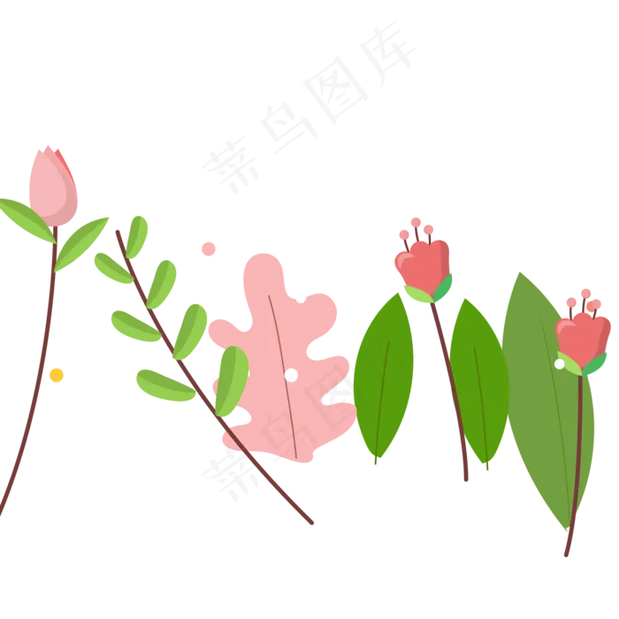 春天美丽鲜花绿叶(2000X2000(DPI:300))psd模版下载