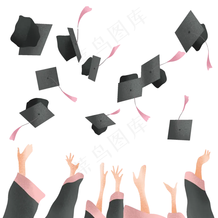 毕业季学生们扔学士帽(2000X2000(DPI:300))psd模版下载