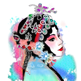 京剧花旦扮相,免抠元素