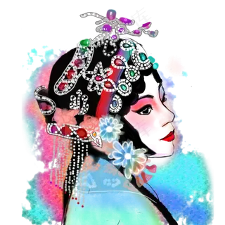 京剧花旦扮相,免抠元素