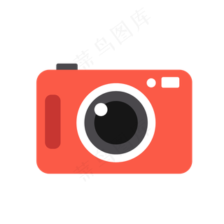 红色卡通照相机,免抠元素