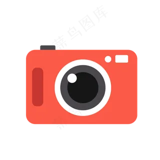 红色卡通照相机,免抠元素