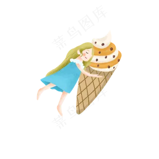 吃冰激淋的女孩