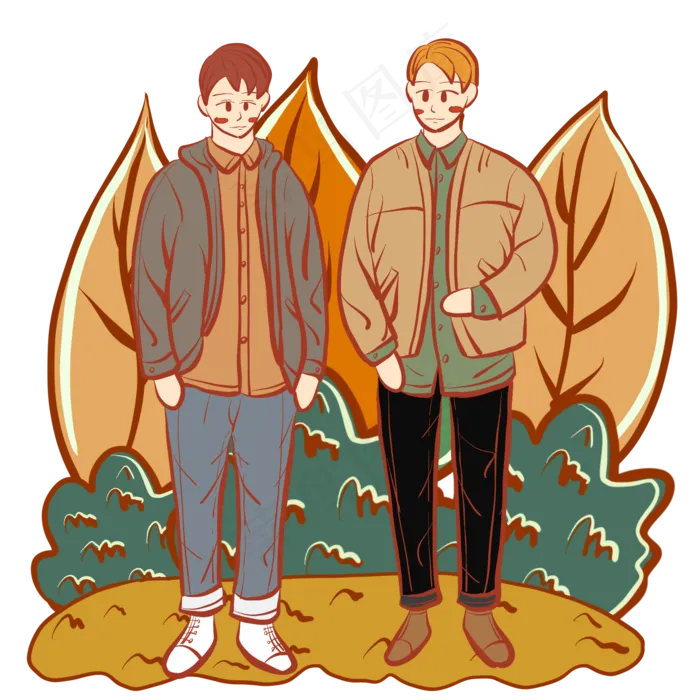 2020年鼠年新年卡通人物团聚小插�,免抠元素(2000X2000(DPI:300))psd模版下载