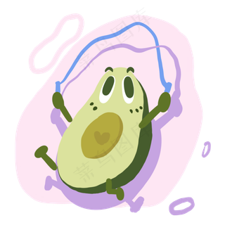 夏日小清新水果半个可爱跳绳牛油