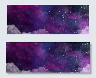 星空紫色渐变唯美梦幻banner