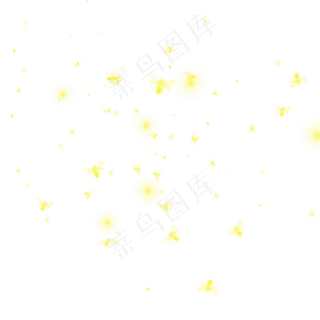 夏夜一群发光的萤火虫元素,免抠元素