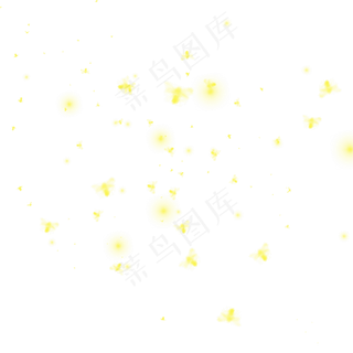 夏夜一群发光的萤火虫元素,免抠元素