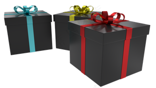 节日黑色礼品盒子,免抠元素