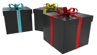 节日黑色礼品盒子,免抠元素