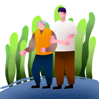 父亲节父子在散步