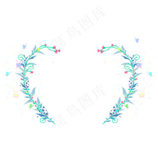 爱心手绘花纹卡通蝴蝶