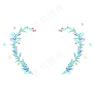 爱心手绘花纹卡通蝴蝶