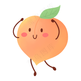 黄色可爱微笑桃子