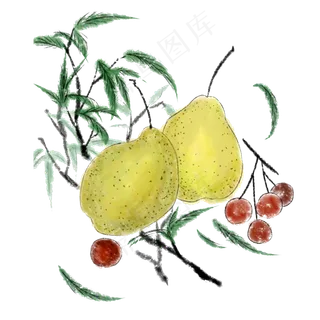 梨子香梨黄金水果热带PNG甜美