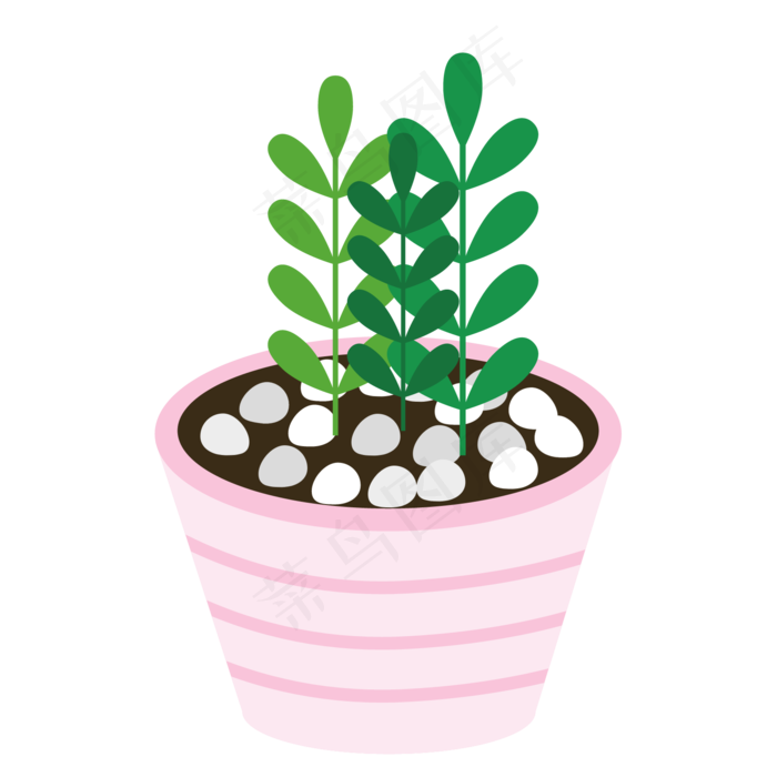 手绘卡通清新系列植物草叶