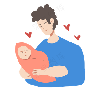 父亲节父亲抱着孩子父爱