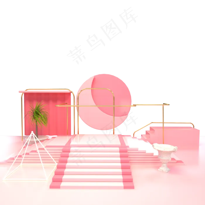 女王节粉红色场景,免抠元素