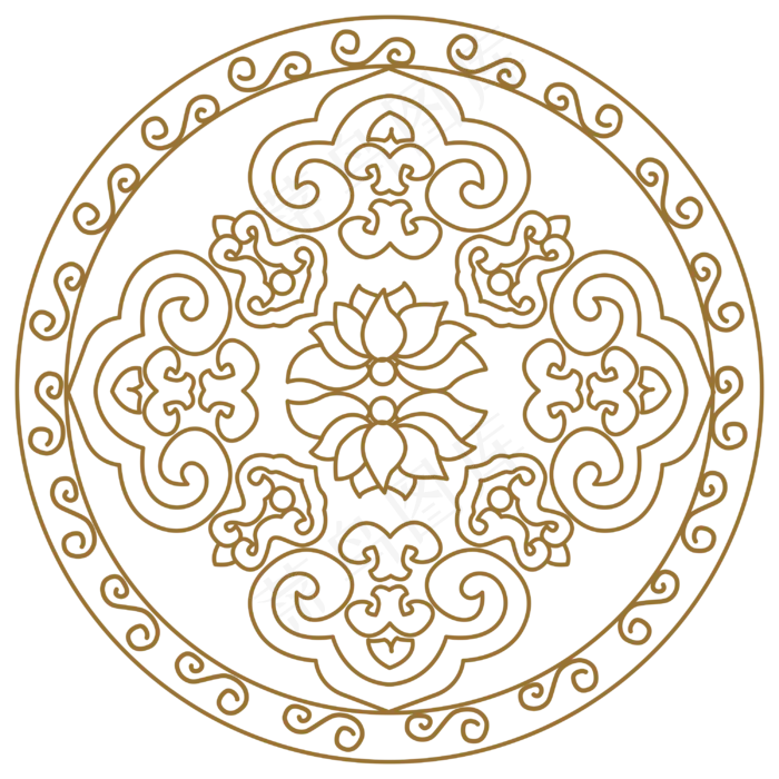 中式云纹花朵矢量图(3000*3000px 300 dpi )ai矢量模版下载