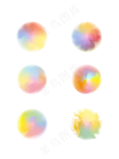 水彩晕染渐变水墨墨迹设计元素