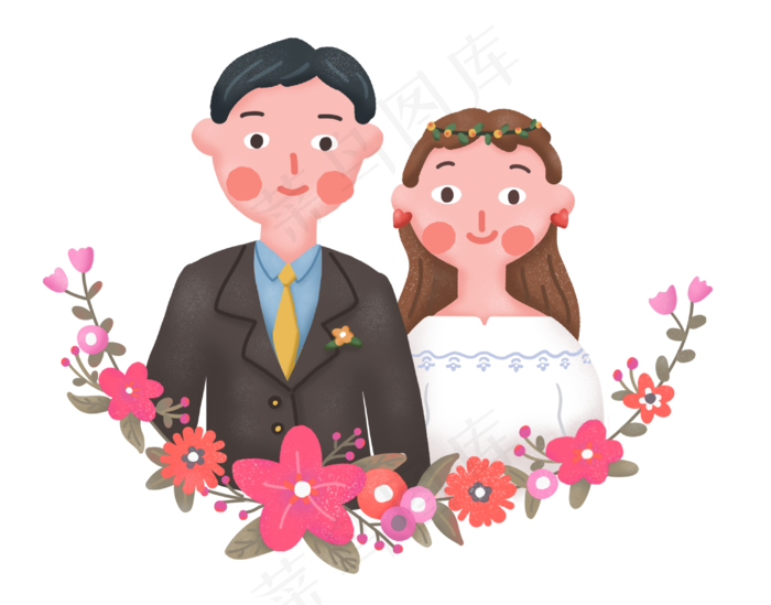 婚礼季新人结婚幸福美满婚姻,免抠元素(3014*2362px 300 dpi )psd模版下载