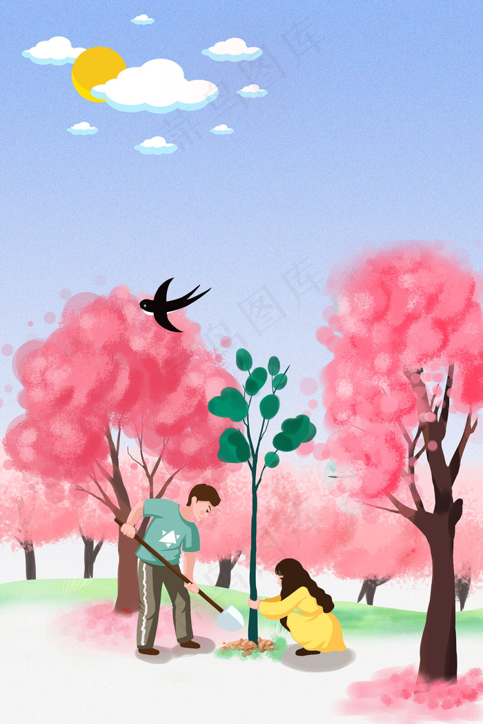 劳动节植树节劳动最光荣背景图片素材,背景元素