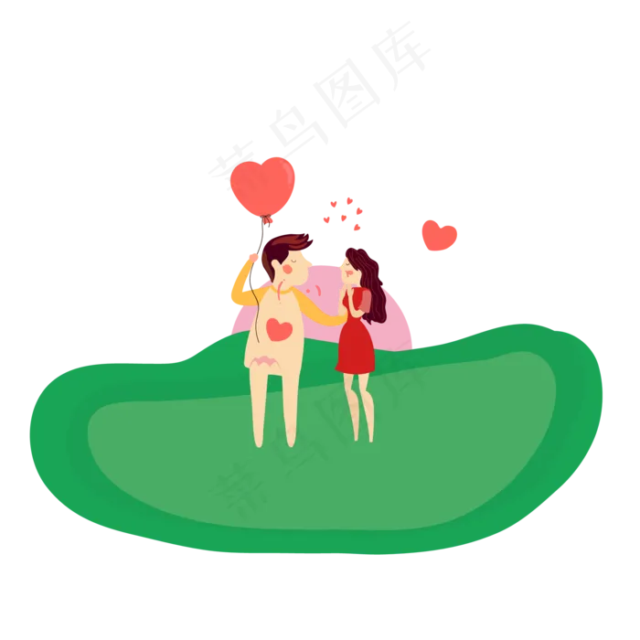 甜蜜情人节情侣ai矢量模版下载