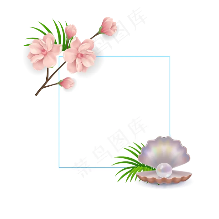 夏天暑假夏至植物装饰素材(750X750)eps,ai矢量模版下载