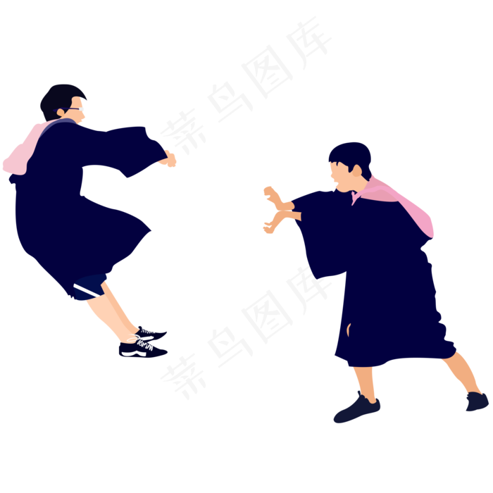 搞怪毕业照免扣矢量图(2000X2000(DPI:300))psd模版下载