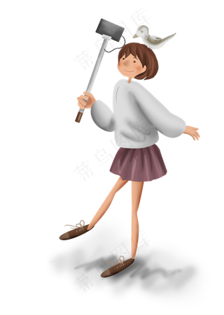 世界旅游日拍照的女孩