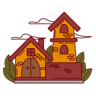 庄园小屋子图案