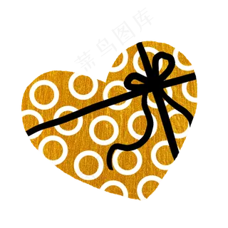 情人节金色简约扁平爱心礼盒PNG免,免抠元素