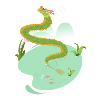 绿色龙舟端午节