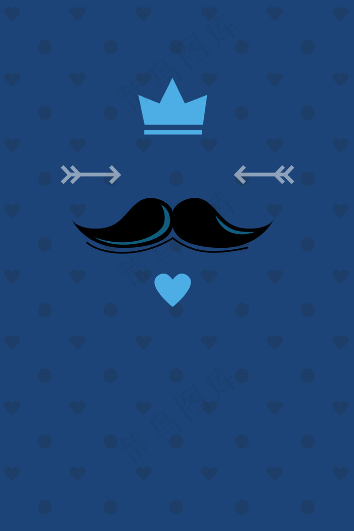 蓝色简约扁平化父亲节广告背景