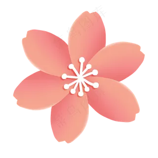 立体剪纸粉色花朵,免抠元素