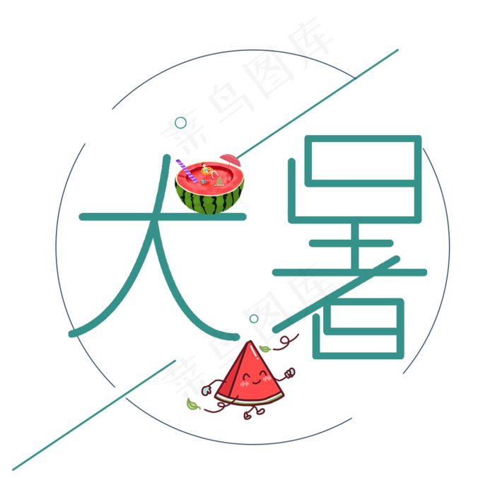 节气大暑清新自然海报平面设计大暑艺术字
